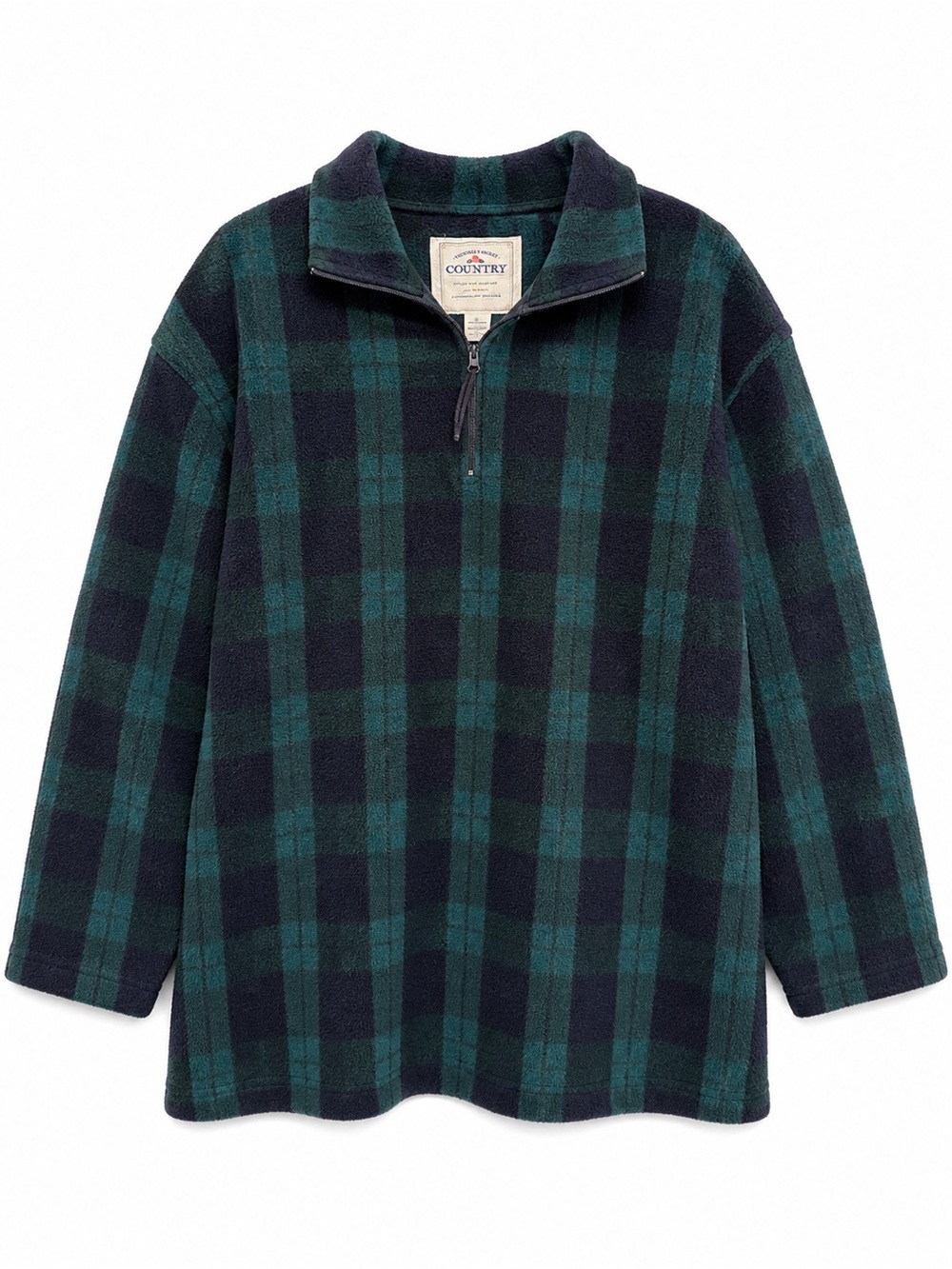 Vintage Victoria’s Secret Country Plaid Quarter Zip Fleece Pullover Size Small